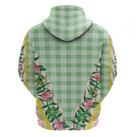 Hawaii Pikake Lokelani Plumeria Lei Hoodie Green Palaka Motifs
