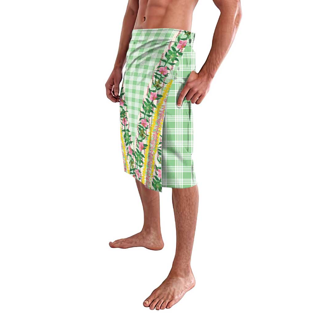 Hawaii Pikake Lokelani Plumeria Lei Lavalava Green Palaka Motifs