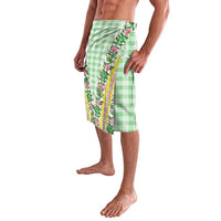 Hawaii Pikake Lokelani Plumeria Lei Lavalava Green Palaka Motifs
