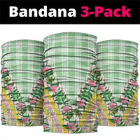 Hawaii Pikake Lokelani Plumeria Lei Neck Gaiter Green Palaka Motifs