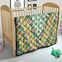 Hawaii Pikake Lokelani Plumeria Lei Quilt Green Palaka Motifs