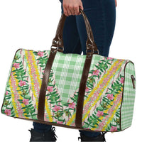 Hawaii Pikake Lokelani Plumeria Lei Travel Bag Green Palaka Motifs