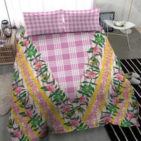 Hawaii Pikake Lokelani Plumeria Lei Bedding Set Pink Palaka Motifs