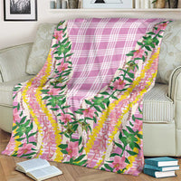Hawaii Pikake Lokelani Plumeria Lei Blanket Pink Palaka Motifs