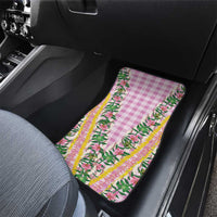 Hawaii Pikake Lokelani Plumeria Lei Car Mats Pink Palaka Motifs