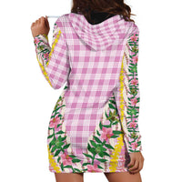 Hawaii Pikake Lokelani Plumeria Lei Hoodie Dress Pink Palaka Motifs LT05 - Polynesian Pride