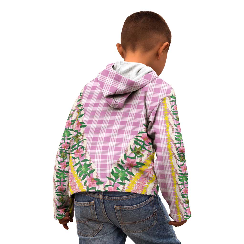 Hawaii Pikake Lokelani Plumeria Lei Kid Hoodie Pink Palaka Motifs