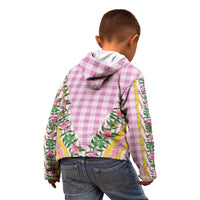 Hawaii Pikake Lokelani Plumeria Lei Kid Hoodie Pink Palaka Motifs