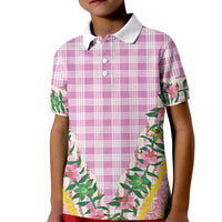 Hawaii Pikake Lokelani Plumeria Lei Kid Polo Shirt Pink Palaka Motifs LT05 Kid Pink - Polynesian Pride