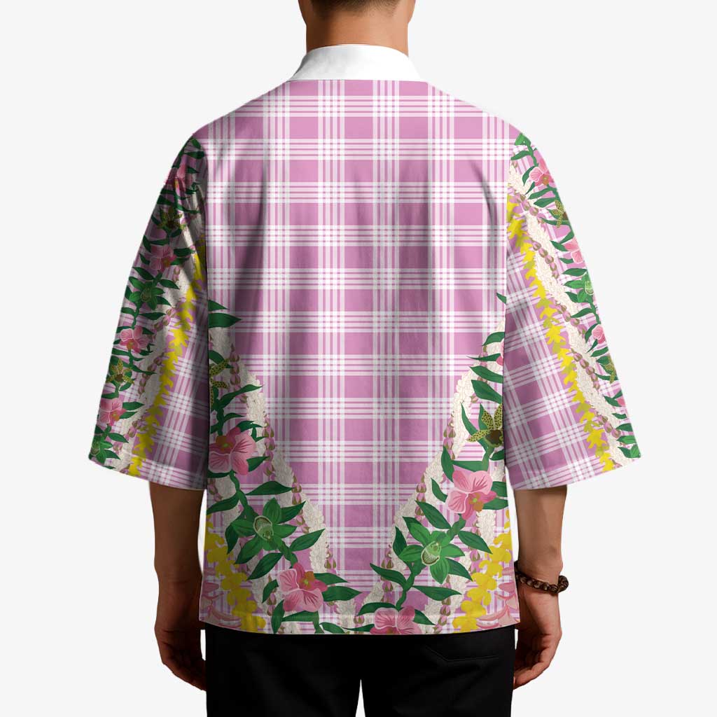 Hawaii Pikake Lokelani Plumeria Lei Kimono Pink Palaka Motifs