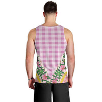 Hawaii Pikake Lokelani Plumeria Lei Men Tank Top Pink Palaka Motifs
