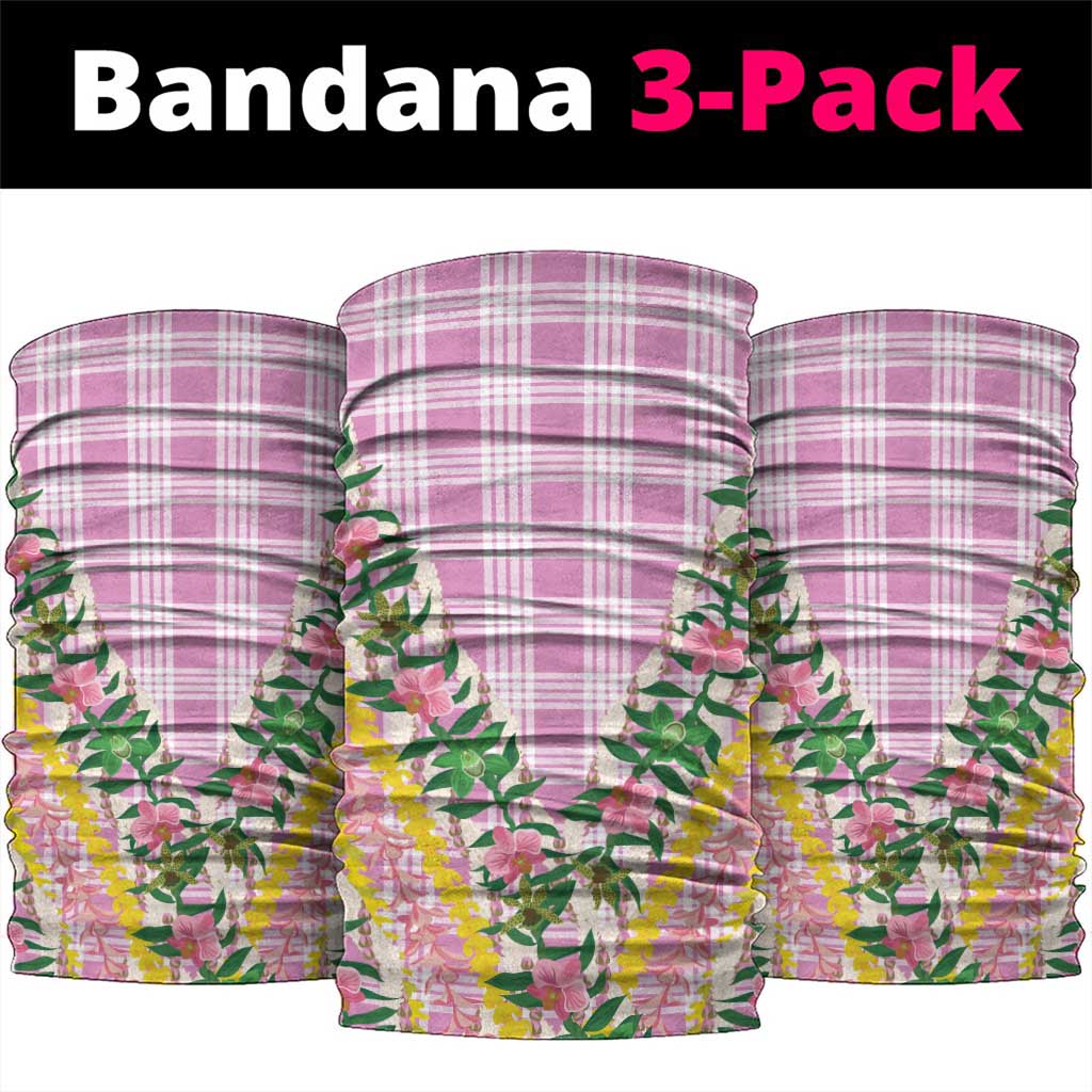 Hawaii Pikake Lokelani Plumeria Lei Neck Gaiter Pink Palaka Motifs
