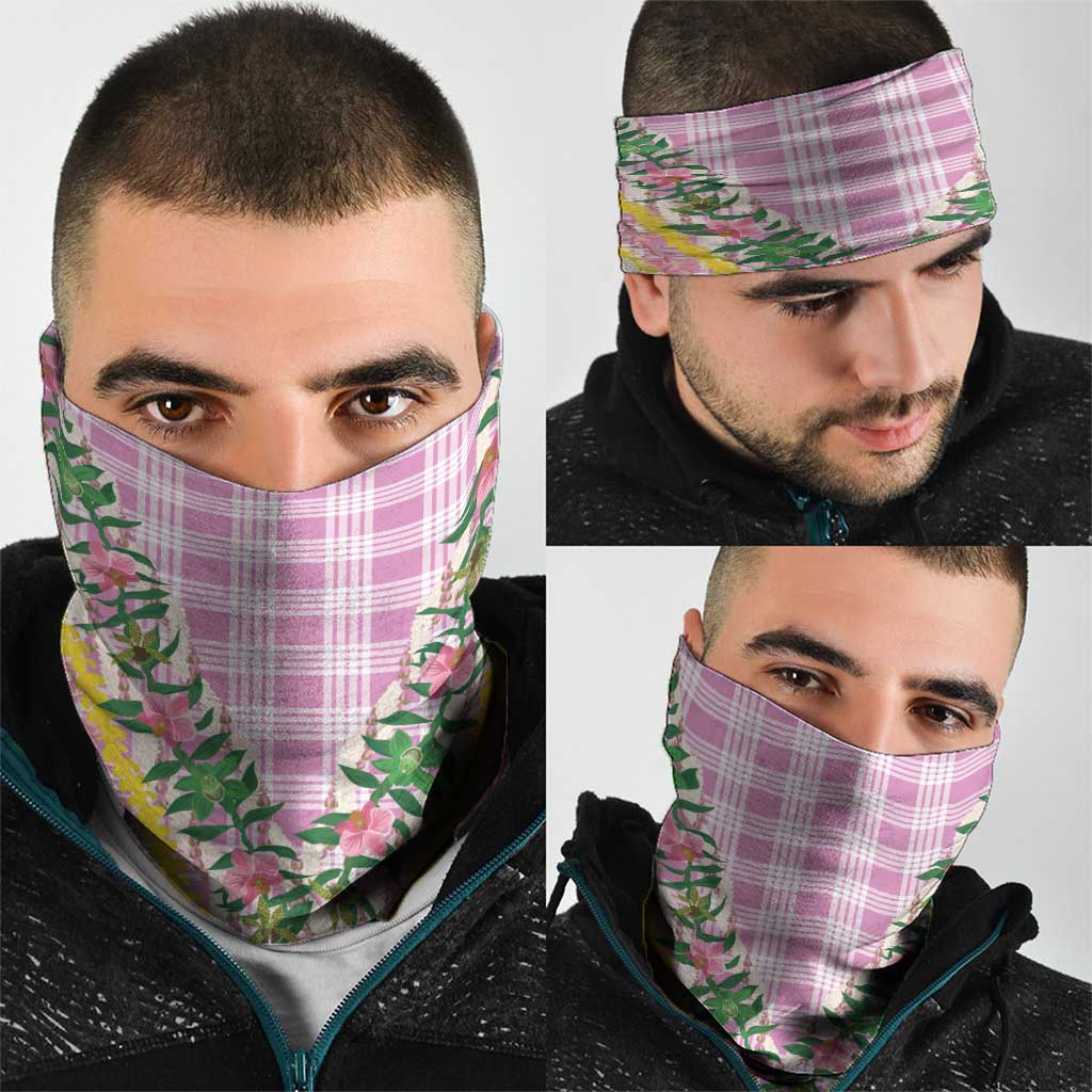 Hawaii Pikake Lokelani Plumeria Lei Neck Gaiter Pink Palaka Motifs