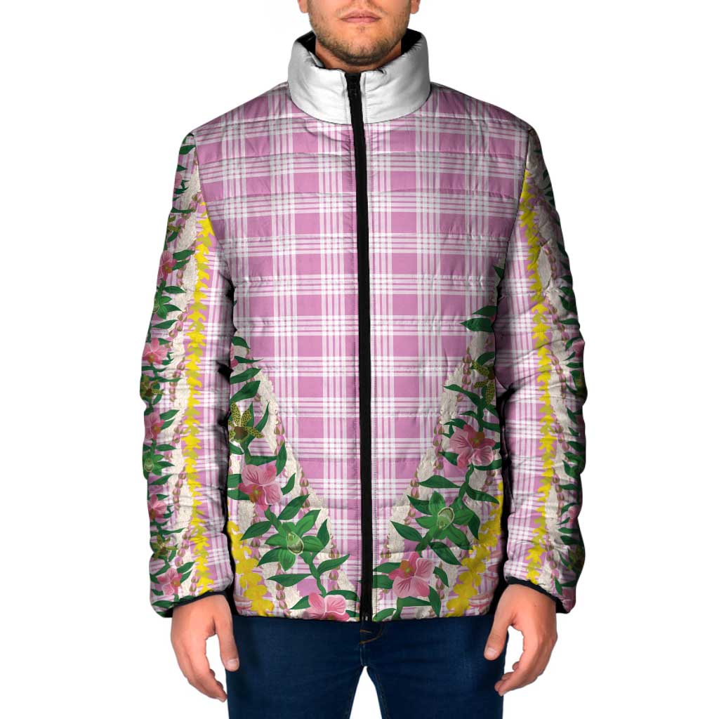 Hawaii Pikake Lokelani Plumeria Lei Padded Jacket Pink Palaka Motifs