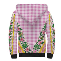Hawaii Pikake Lokelani Plumeria Lei Sherpa Hoodie Pink Palaka Motifs