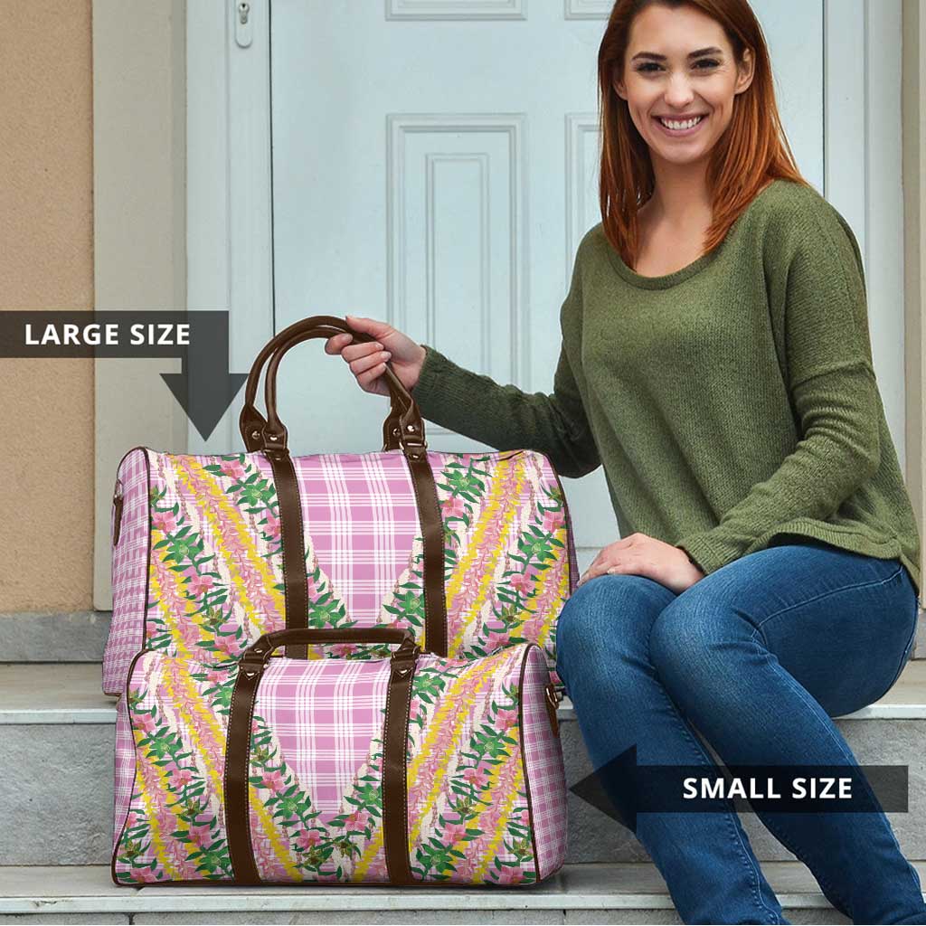 Hawaii Pikake Lokelani Plumeria Lei Travel Bag Pink Palaka Motifs