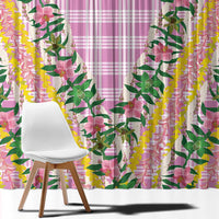 Hawaii Pikake Lokelani Plumeria Lei Window Curtain Pink Palaka Motifs