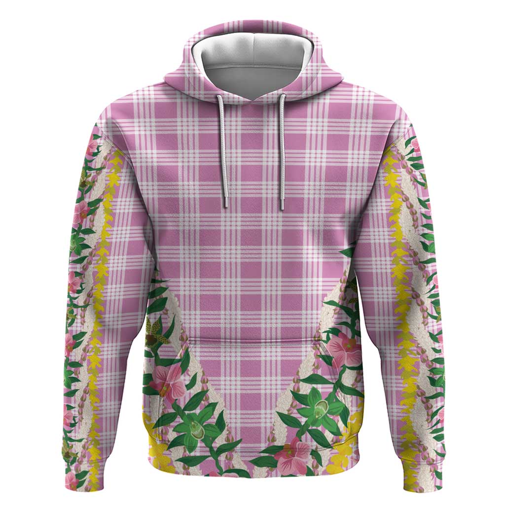 Hawaii Pikake Lokelani Plumeria Lei Zip Hoodie Pink Palaka Motifs
