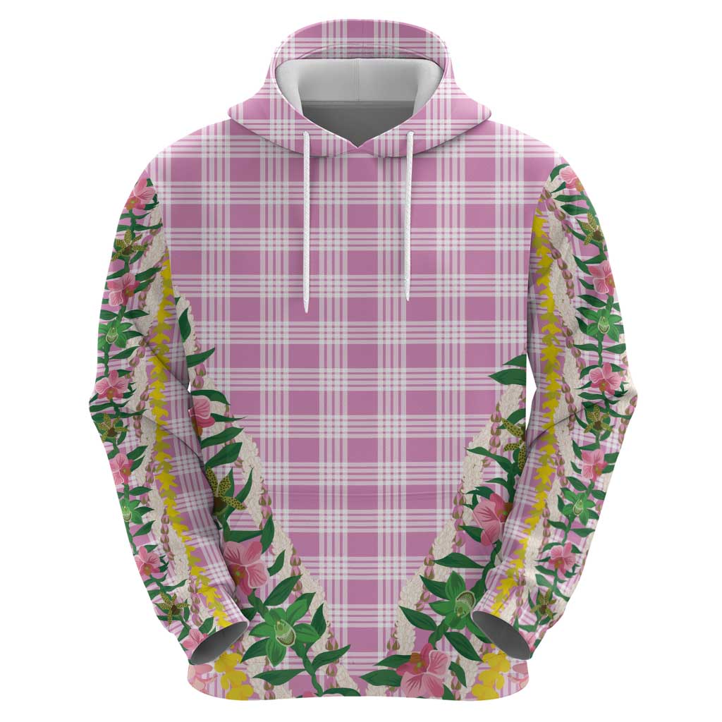 Hawaii Pikake Lokelani Plumeria Lei Zip Hoodie Pink Palaka Motifs