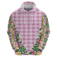 Hawaii Pikake Lokelani Plumeria Lei Zip Hoodie Pink Palaka Motifs