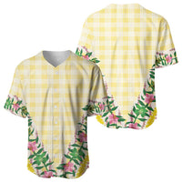 Hawaii Pikake Lokelani Plumeria Lei Baseball Jersey Yellow Palaka Motifs