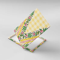 Hawaii Pikake Lokelani Plumeria Lei Canvas Wall Art Yellow Palaka Motifs