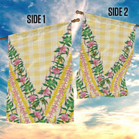 Hawaii Pikake Lokelani Plumeria Lei Garden Flag Yellow Palaka Motifs