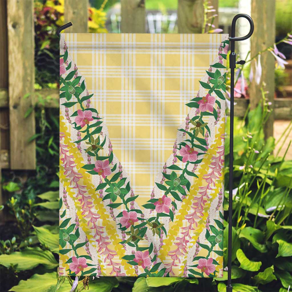 Hawaii Pikake Lokelani Plumeria Lei Garden Flag Yellow Palaka Motifs