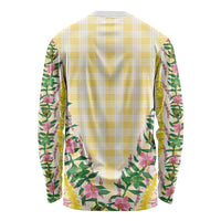 Hawaii Pikake Lokelani Plumeria Lei Long Sleeve Shirt Yellow Palaka Motifs