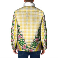 Hawaii Pikake Lokelani Plumeria Lei Padded Jacket Yellow Palaka Motifs