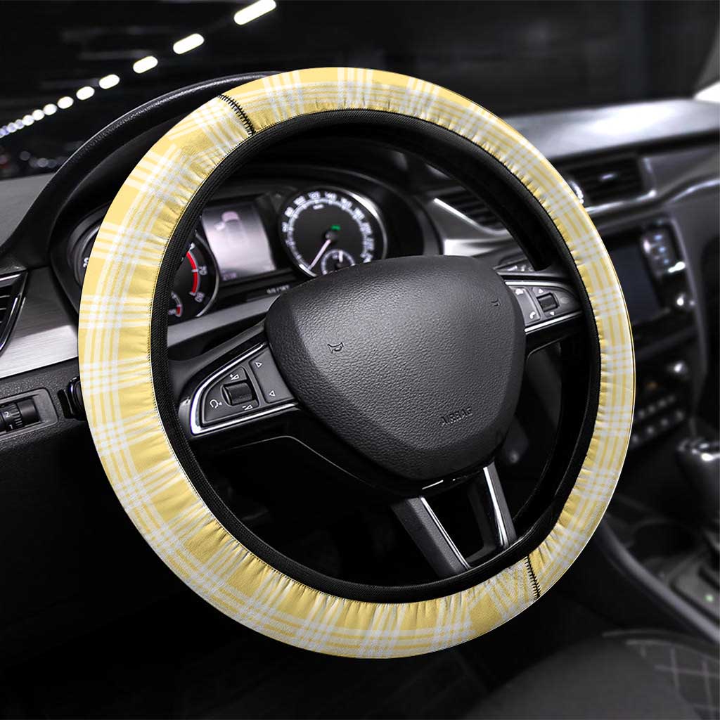 Hawaii Pikake Lokelani Plumeria Lei Steering Wheel Cover Yellow Palaka Motifs