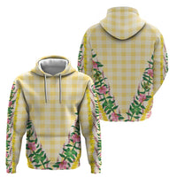 Hawaii Pikake Lokelani Plumeria Lei Zip Hoodie Yellow Palaka Motifs