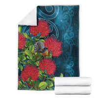 New Zealand Matariki Piwakawaka Blanket Maori Koru With Pohutukawa Flowers