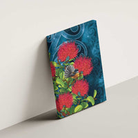 New Zealand Matariki Piwakawaka Canvas Wall Art Maori Koru With Pohutukawa Flowers