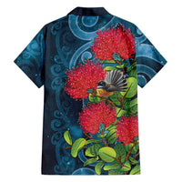 New Zealand Matariki Piwakawaka Family Matching Summer Maxi Dress and Hawaiian Shirt Maori Koru With Pohutukawa Flowers LT05 - Polynesian Pride