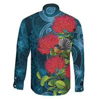 New Zealand Matariki Piwakawaka Family Matching Summer Maxi Dress and Hawaiian Shirt Maori Koru With Pohutukawa Flowers LT05 - Polynesian Pride