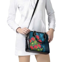 New Zealand Matariki Piwakawaka Shoulder Handbag Maori Koru With Pohutukawa Flowers