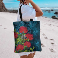 New Zealand Matariki Piwakawaka Tote Bag Maori Koru With Pohutukawa Flowers LT05 - Polynesian Pride