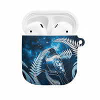 New Zealand Matariki AirPods Case Pigeon Kereru Maori Fern Art LT05 Blue - Polynesian Pride