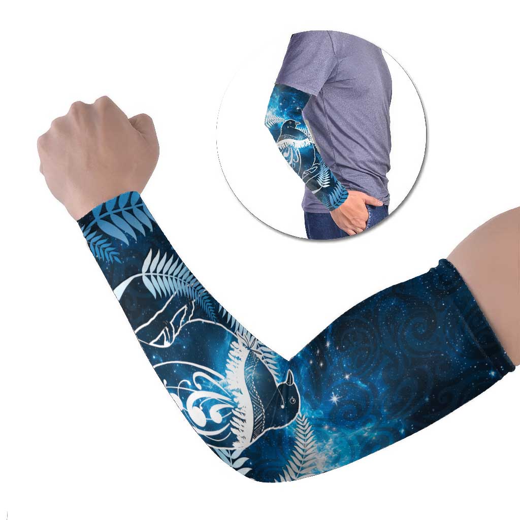 New Zealand Matariki Arm Sleeves Pigeon Kereru Maori Fern Art LT05 Set of 2 Blue - Polynesian Pride