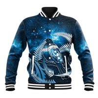 New Zealand Matariki Baseball Jacket Pigeon Kereru Maori Fern Art