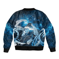 New Zealand Matariki Bomber Jacket Pigeon Kereru Maori Fern Art