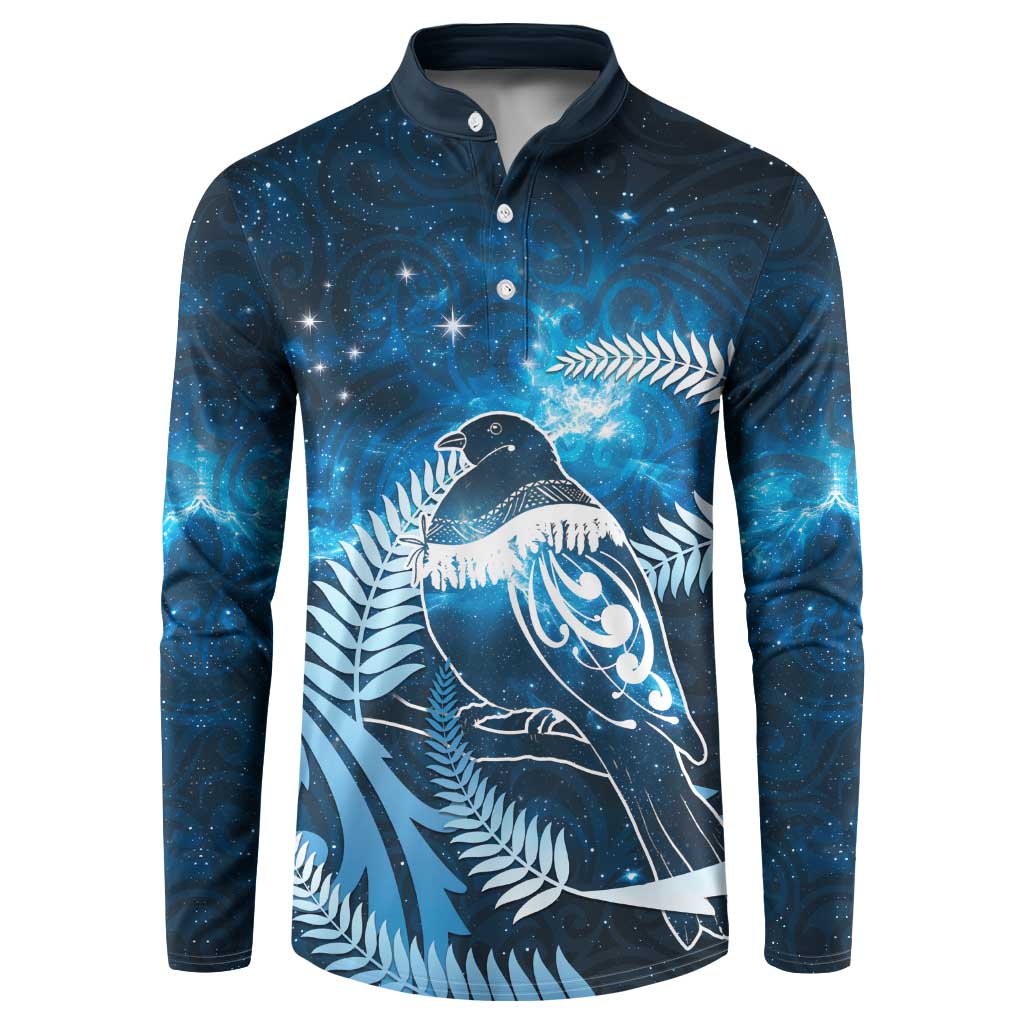 New Zealand Matariki Button Sweatshirt Pigeon Kereru Maori Fern Art