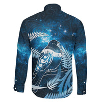 New Zealand Matariki Family Matching Off The Shoulder Long Sleeve Dress and Hawaiian Shirt Pigeon Kereru Maori Fern Art LT05 - Polynesian Pride