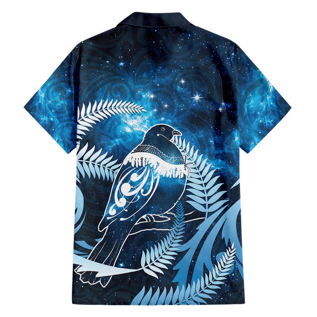 New Zealand Matariki Family Matching Off Shoulder Maxi Dress and Hawaiian Shirt Pigeon Kereru Maori Fern Art LT05 - Polynesian Pride