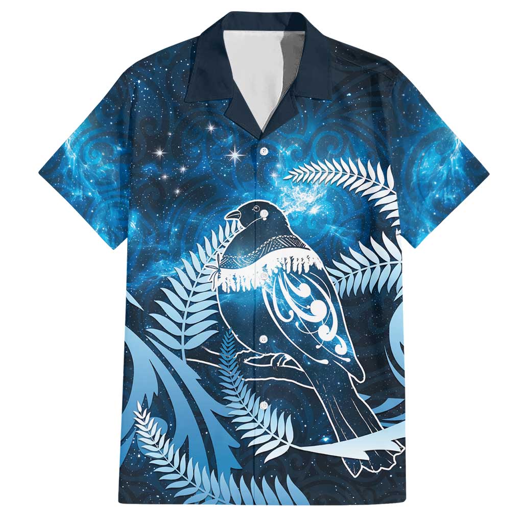 New Zealand Matariki Hawaiian Shirt Pigeon Kereru Maori Fern Art LT05 Blue - Polynesian Pride