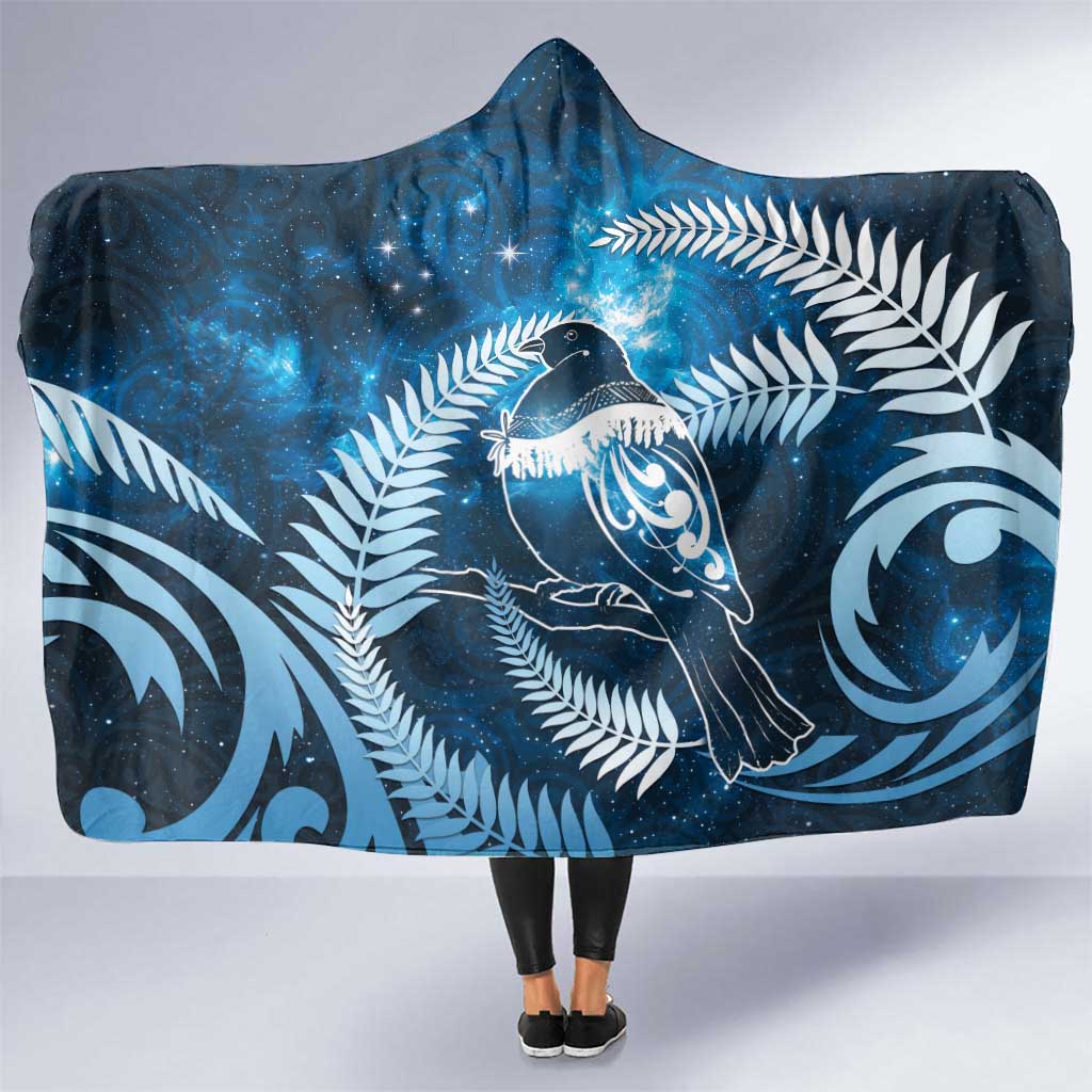 New Zealand Matariki Hooded Blanket Pigeon Kereru Maori Fern Art LT05 One Size Blue - Polynesian Pride
