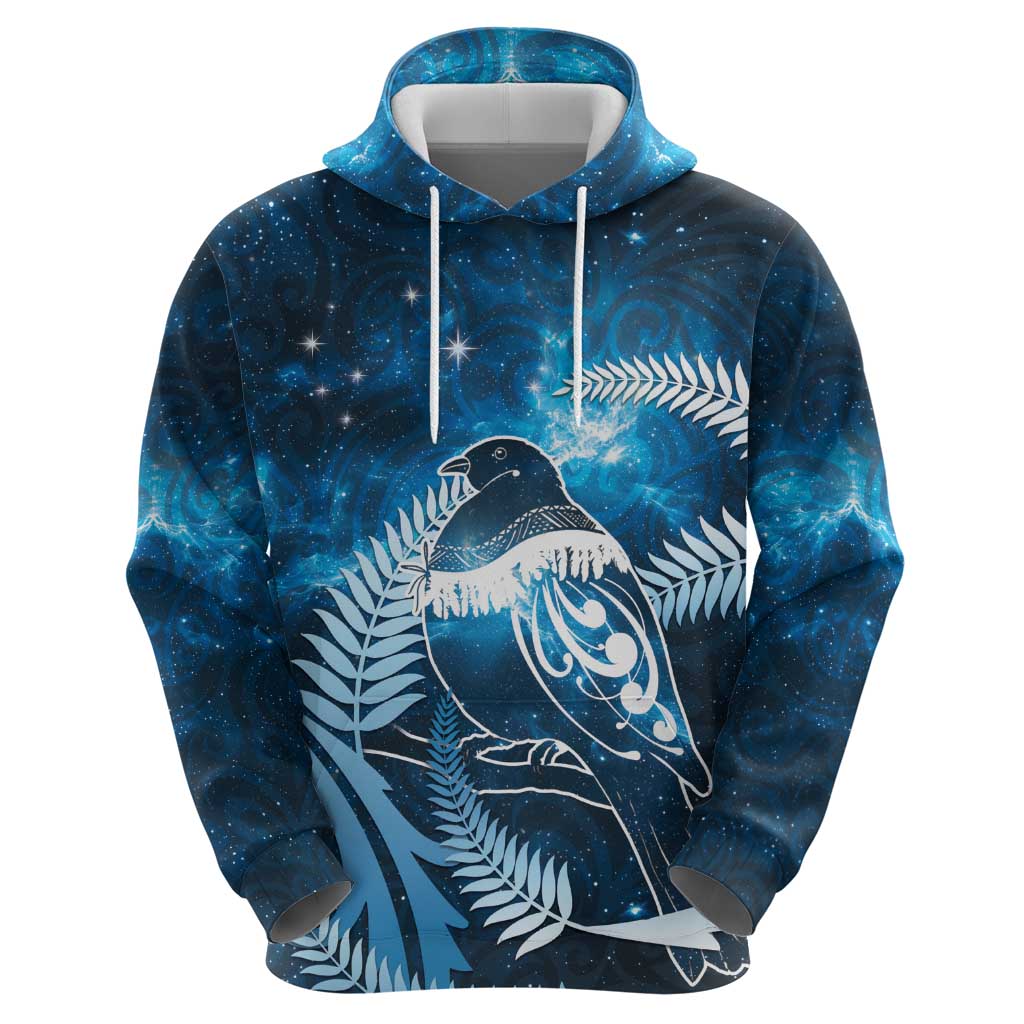 New Zealand Matariki Hoodie Pigeon Kereru Maori Fern Art