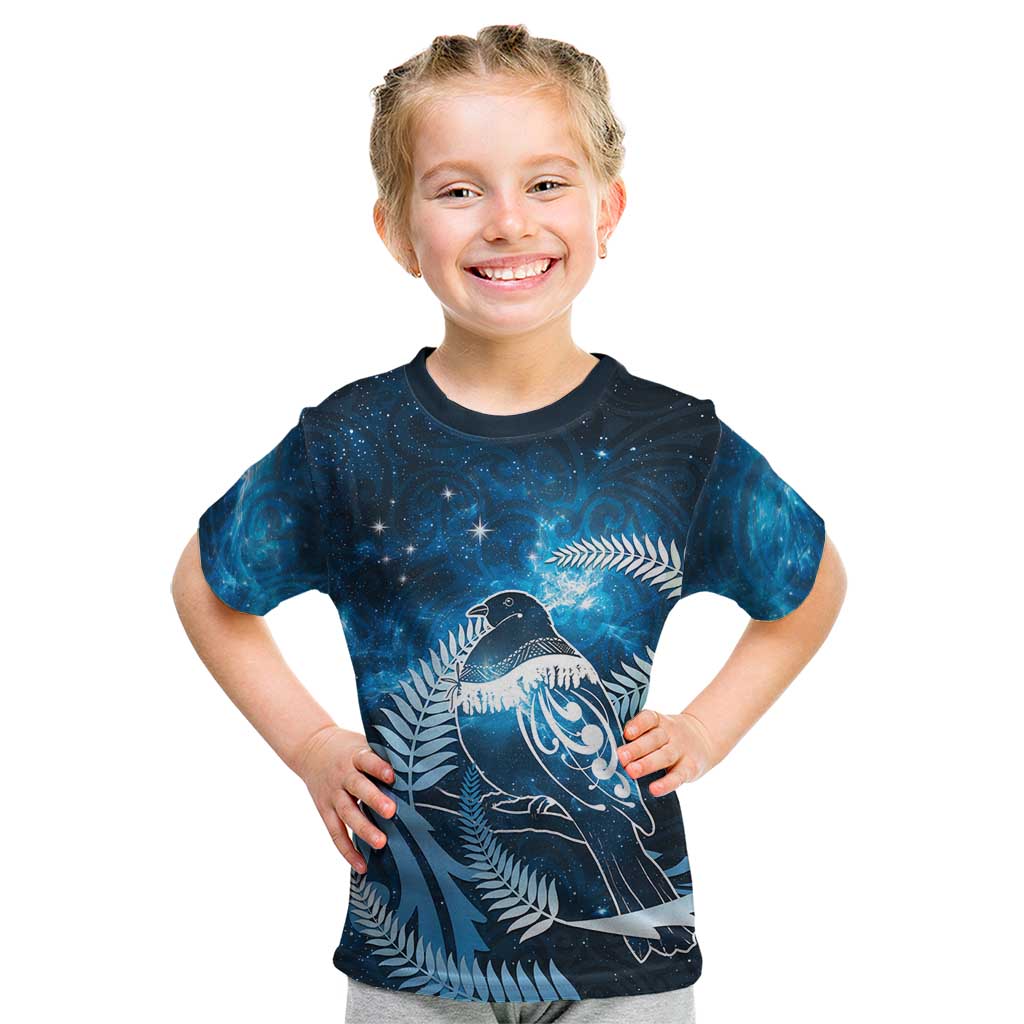 New Zealand Matariki Kid T Shirt Pigeon Kereru Maori Fern Art
