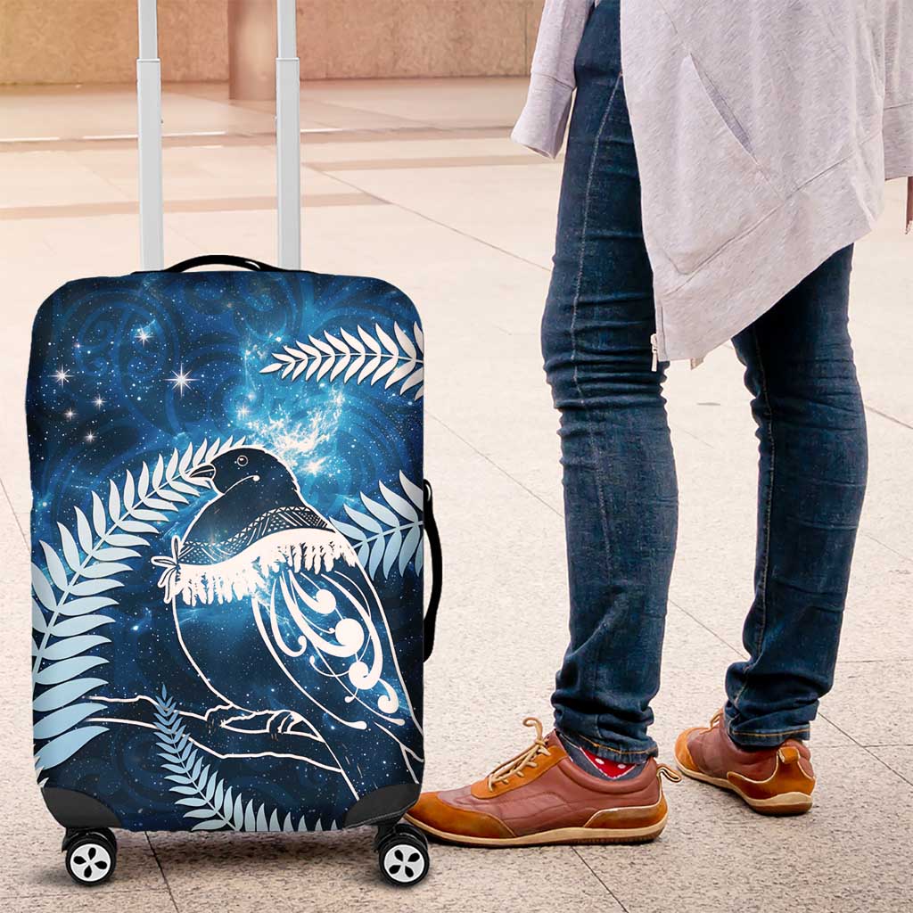 New Zealand Matariki Luggage Cover Pigeon Kereru Maori Fern Art